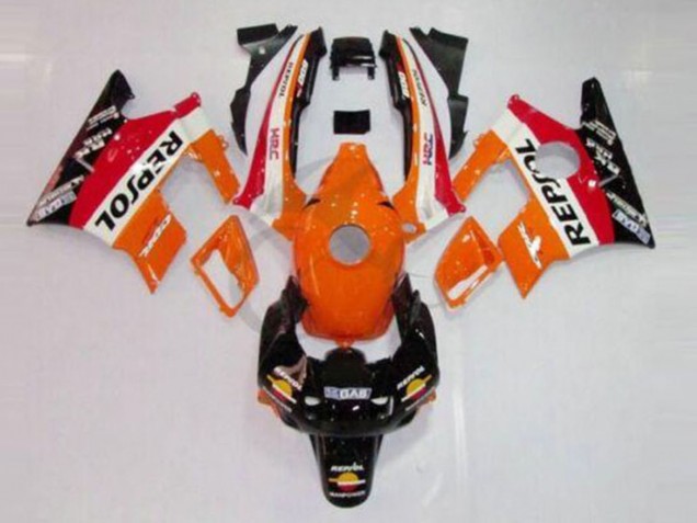 1991-1994 Honda CBR600 F2 Motorcycle Fairings - Orange White Red Glossy Black Repsol UK