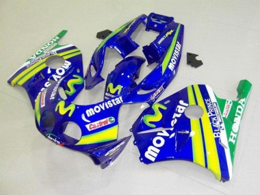 Buy 1990-1998 Honda CBR250RR MC22 Motorcycle Fairings - Blue Yellow Green MoviStar Castrol UK