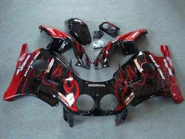 Buy 1990-1998 Honda CBR250RR MC22 Motorcycle Fairings - Glossy Black Red Flame UK