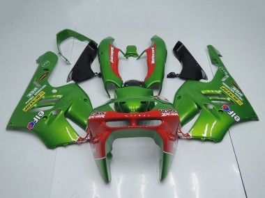 Buy 1994-1997 Kawasaki ZX9R Motorcycle Fairings - Green Red Elf Dunlop UK
