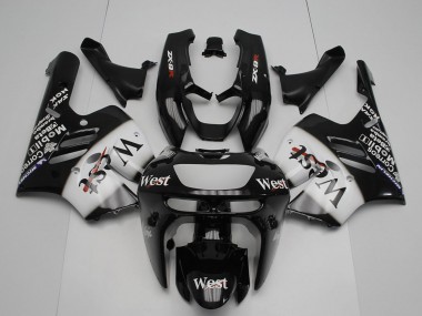 Buy 1994-1997 Kawasaki ZX9R Motorcycle Fairings - Glossy Black White West UK