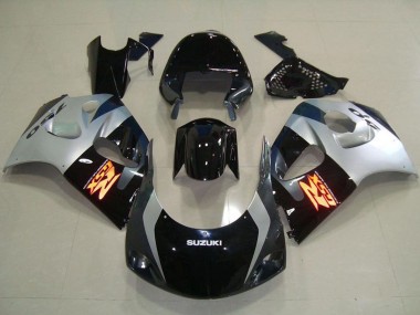 Buy 1996-2000 Suzuki GSXR 750 Abs Motorcycle Fairings - Glossy Black Silver UK