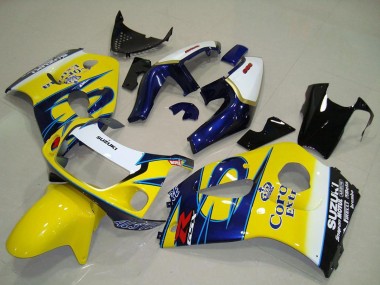 Buy 1996-2000 Suzuki GSXR 600 Motorcycle Fairings - White Yellow Blue Corona UK