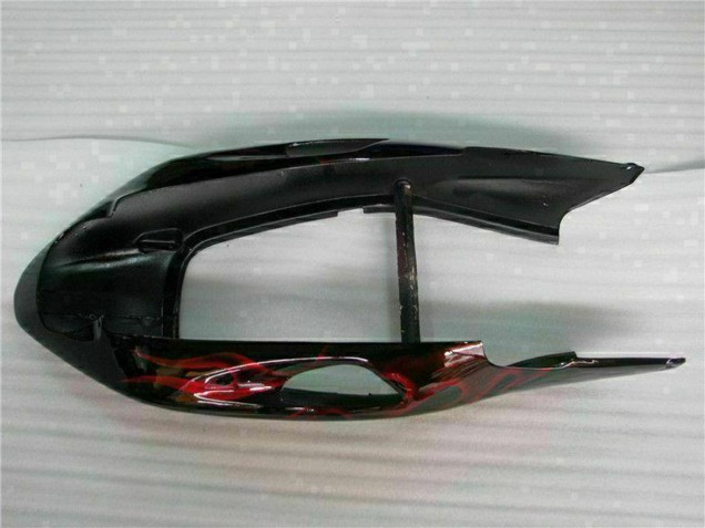 1996-2007 Honda CBR1100XX Blackbird Abs Motorcycle Fairing - Glossy Black Red Flame UK