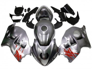 Buy 1996-2007 Suzuki GSXR 1300 Hayabusa Motorcycle Fairings - Silver with Red White Decal UK
