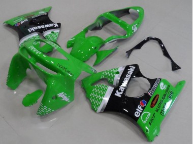 Buy 1998-1999 Kawasaki ZX6R Motorcycle Fairings - Green White Silver Glossy Black UK