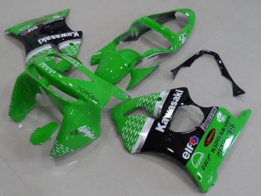 Buy 1998-1999 Kawasaki ZX6R Motorcycle Fairings - Green White Silver Glossy Black UK
