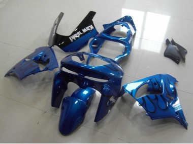 Buy 1998-1999 Kawasaki ZX9R Motorcycle Fairings - Blue Black Flame UK