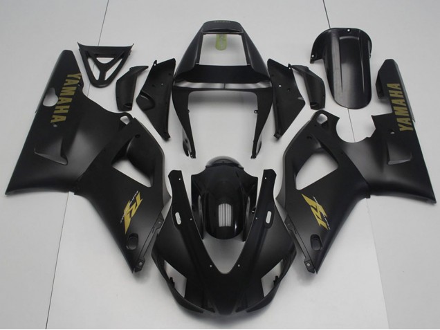 1998-1999 Yamaha YZF R1 Motorcycle Fairings - Glossy Black Matte Black Gold UK
