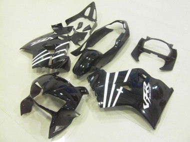 Buy 1998-2001 Honda VFR 800 Motorcycle Fairings - Glossy Black White Stripe UK