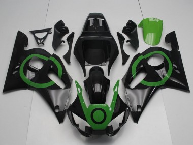 Buy 1998-2002 Yamaha YZF R6 Motorcycle Fairings - Glossy Black Green Circle UK