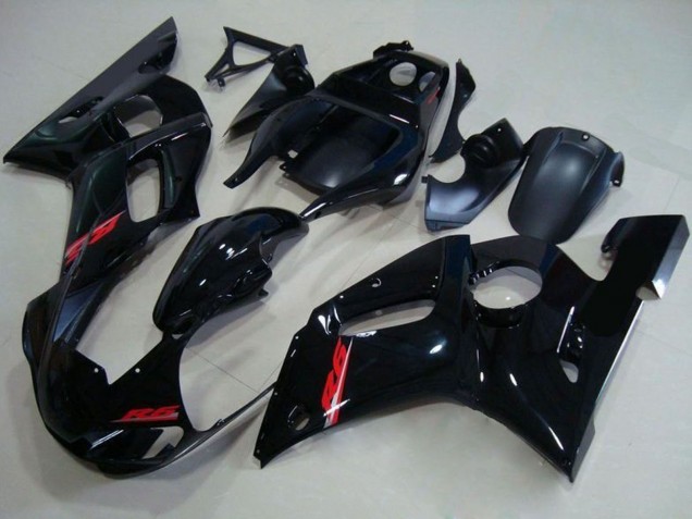 1998-2002 Yamaha YZF R6 Motorcycle Fairings - Glossy Black Red Decal UK