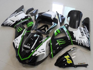 Buy 2000-2001 Yamaha YZF R1 Motorcycle Fairings - Glossy Black White Green Monster UK