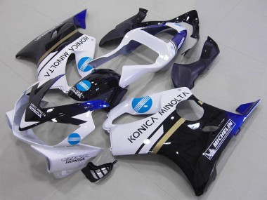 Buy 2001-2003 Honda CBR600 F4i Motorcycle Fairings - White Blue Glossy Black Konica Minolta UK