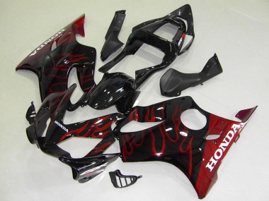 Buy 2001-2003 Honda CBR600 F4i Motorcycle Fairings - Glossy Black Red Flame UK