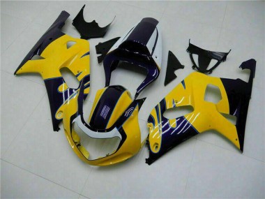 Buy 2001-2003 Suzuki GSXR 600/750 Motorcycle Fairings - Yellow Dark Blue Glossy Black UK