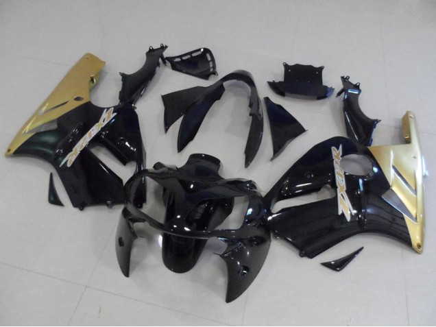 2002-2006 Kawasaki ZX12R Motorcycle Fairing Kits - Glossy Black Gold UK