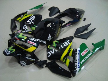 Buy 2003-2004 Honda CBR600RR Motorcycle Fairings - Glossy Black Yellow Green MoviStar UK