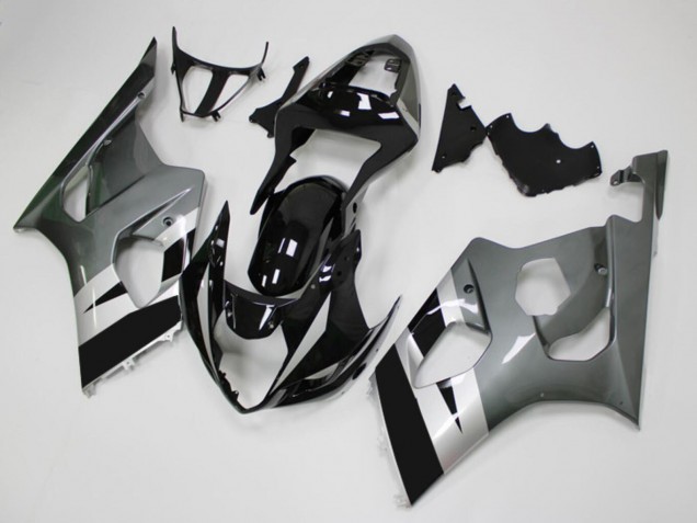 2003-2004 Suzuki GSXR 1000 Motorcycle Fairings - Glossy Black Silver Grey UK