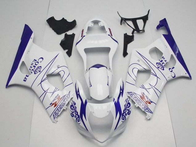 2003-2004 Suzuki GSXR 1000 Motorcycle Fairings - White Blue Corona Alstare UK
