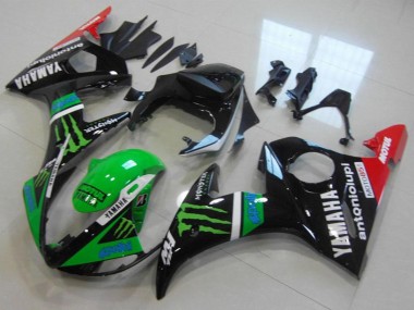 Buy 2003-2004 Yamaha YZF R6 Motorcycle Fairings - Glossy Black Red Green Monster Motul UK