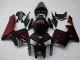 2005-2006 Honda CBR600RR Motorcycle Fairing Kits - Glossy Black Red Flame UK
