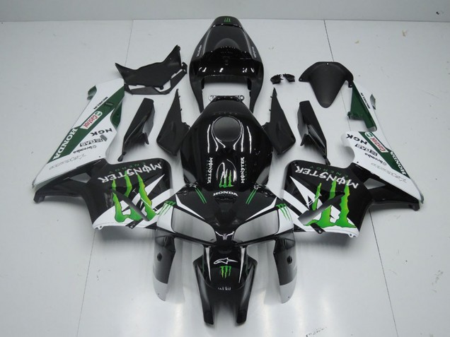 2005-2006 Honda CBR600RR Motorcycle Fairing - Glossy Black White Green Monster UK