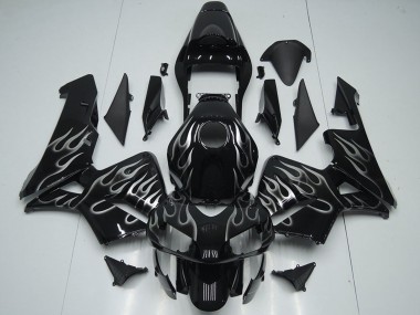 Buy 2005-2006 Honda CBR600RR Motorcycle Fairings - Glossy Black Silver Flame UK
