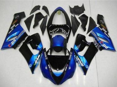 Buy 2005-2006 Kawasaki ZX6R Motorcycle Fairings - Blue Glossy Black Elf UK