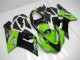 2005-2006 Kawasaki ZX6R Motorcycle Fairings - Green Glossy Black Elf UK