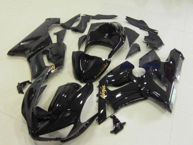Buy 2005-2006 Kawasaki ZX6R Motorcycle Fairings - Glossy Black Gold Decals UK