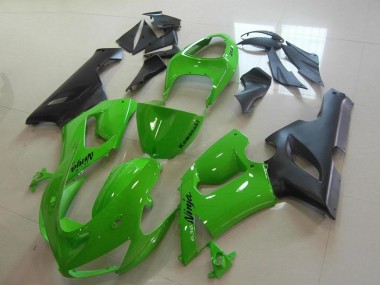 Buy 2005-2006 Kawasaki ZX6R Motorcycle Fairings - Green Matte Black UK