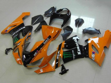 Buy 2005-2006 Kawasaki ZX6R Motorcycle Fairings - Orange Black Green Monster UK