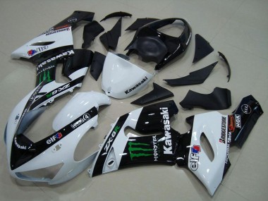 Buy 2005-2006 Kawasaki ZX6R Motorcycle Fairings - White Glossy Black Green Monster UK