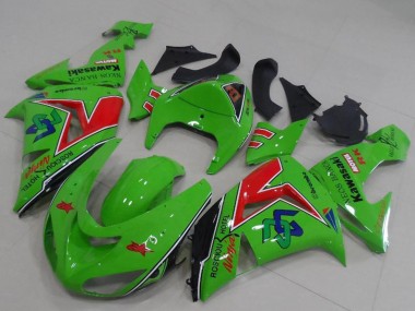 Buy 2005-2006 Kawasaki ZX6R Motorcycle Fairings - Green Red Black ENEOS Banca UK