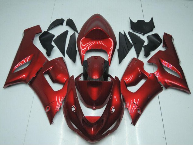 2005-2006 Kawasaki ZX6R Motorcycle Fairings - Candy Red UK