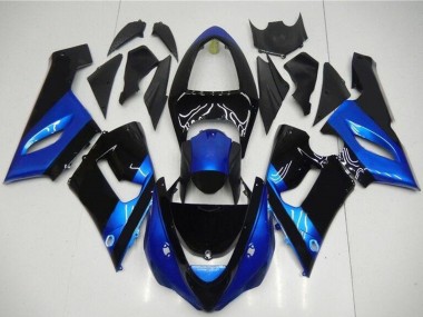 Buy 2005-2006 Kawasaki ZX6R Motorcycle Fairing Kits - Blue Glossy Black UK