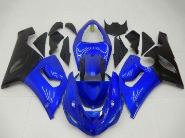 Buy 2005-2006 Kawasaki ZX6R Motorcycle Fairings - Blue Matte Black UK