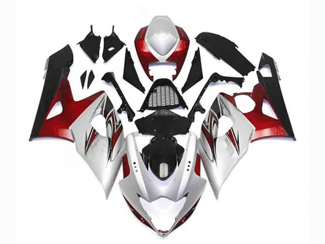 2005-2006 Suzuki GSXR 1000 Motorcycle Fairing Kits - Silver Red Black UK