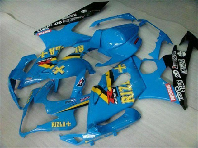 2005-2006 Suzuki GSXR 1000 Motorcycle Fairings - Blue Gold Black Rizla UK