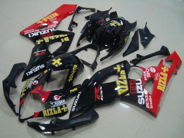 Buy 2005-2006 Suzuki GSXR 1000 Motorcycle Fairings - Glossy Black Red Gold Rizla UK