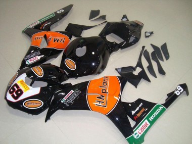 Buy 2006-2007 Honda CBR1000RR Motorcycle Fairings - Glossy Black Orange Green Hm Plant Racing 69 UK