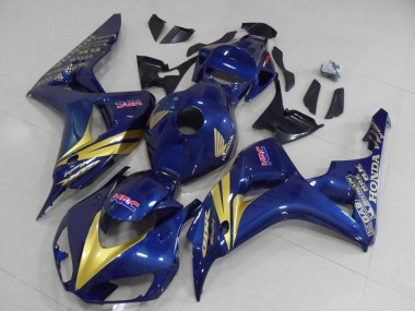 Buy 2006-2007 Honda CBR1000RR Motorcycle Fairings - Dark Blue Gold Stripe UK