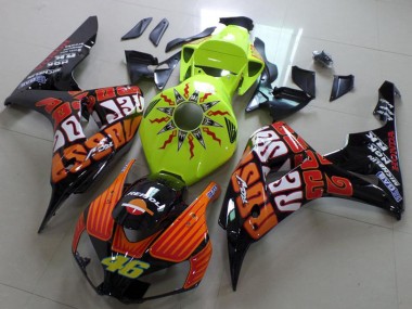 Buy 2006-2007 Honda CBR1000RR Motorcycle Fairing - Green Orange Glossy Black Rossi 46 UK