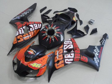 Buy 2006-2007 Honda CBR1000RR Motorcycle Fairings - Matte Black Orange Rossi 46 UK