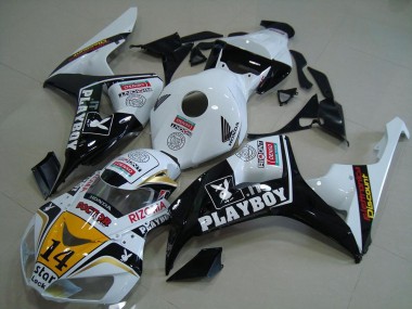 Buy 2006-2007 Honda CBR1000RR Motorcycle Fairings - White Yellow Glossy Black Denso Playboy 14 UK