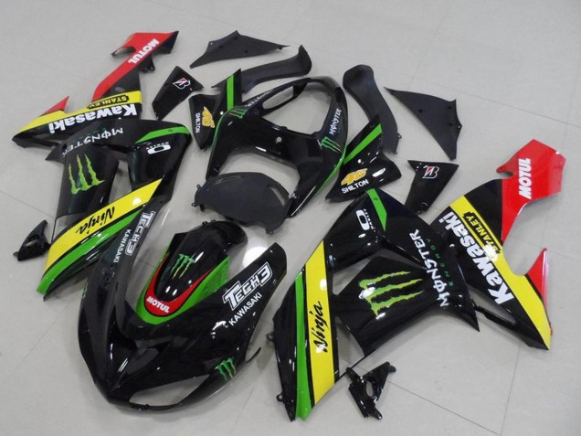 2006-2007 Kawasaki ZX10R Motorcycle Fairings - Glossy Black Red Yellow Green Monster UK