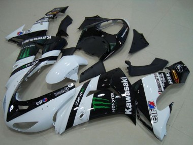Buy 2006-2007 Kawasaki ZX10R Motorcycle Fairings - White Glossy Black Green Elf Monster UK