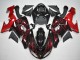 2006-2007 Kawasaki ZX10R Motorcycle Fairing - Glossy Black Red Flame UK
