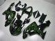 2006-2007 Kawasaki ZX10R Motorcycle Fairings - Glossy Black Green Flame UK